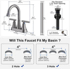 Matte Black Bathroom Faucet, Hurran 4 inch Centerset 2-Handle Lead-Free