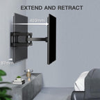 PERLESMITH TV Wall Bracket, Swivel Tilt Wall Mount for 26-70 Inch Flat & Curved TVs up to 45kg, Max. VESA 400x400mm