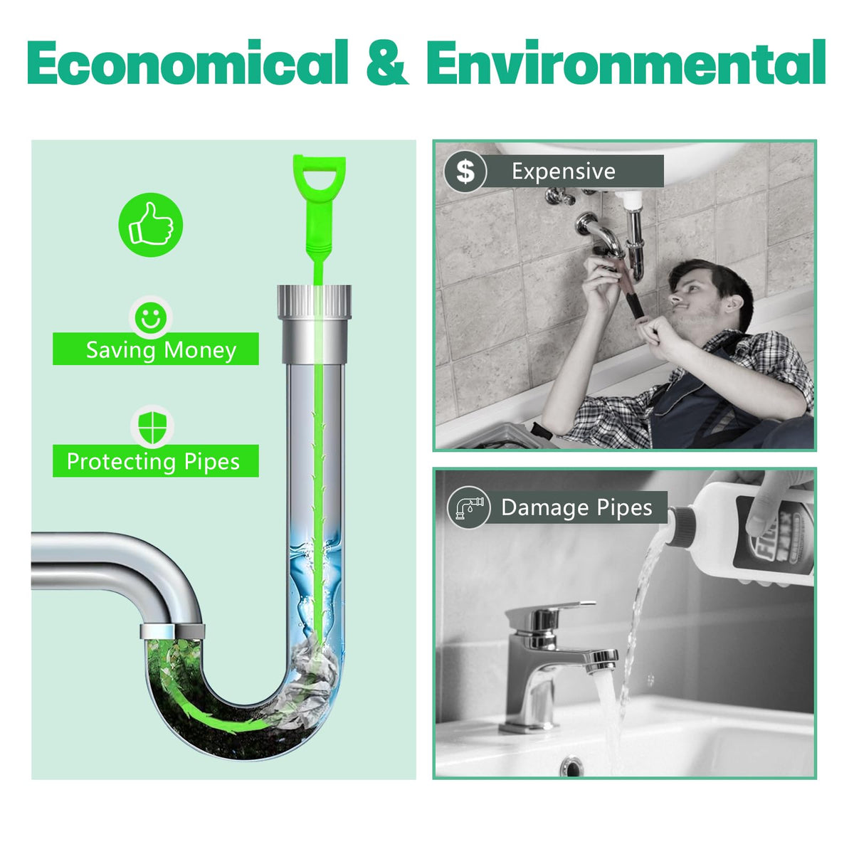 Drain Snake Hair Clog Remover - Shower Sink Unclogger Tool
