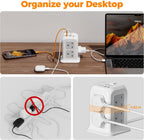 TESSAN 8 Way Tower Extension Lead 2M with 4 USB Slots (2 USB C)