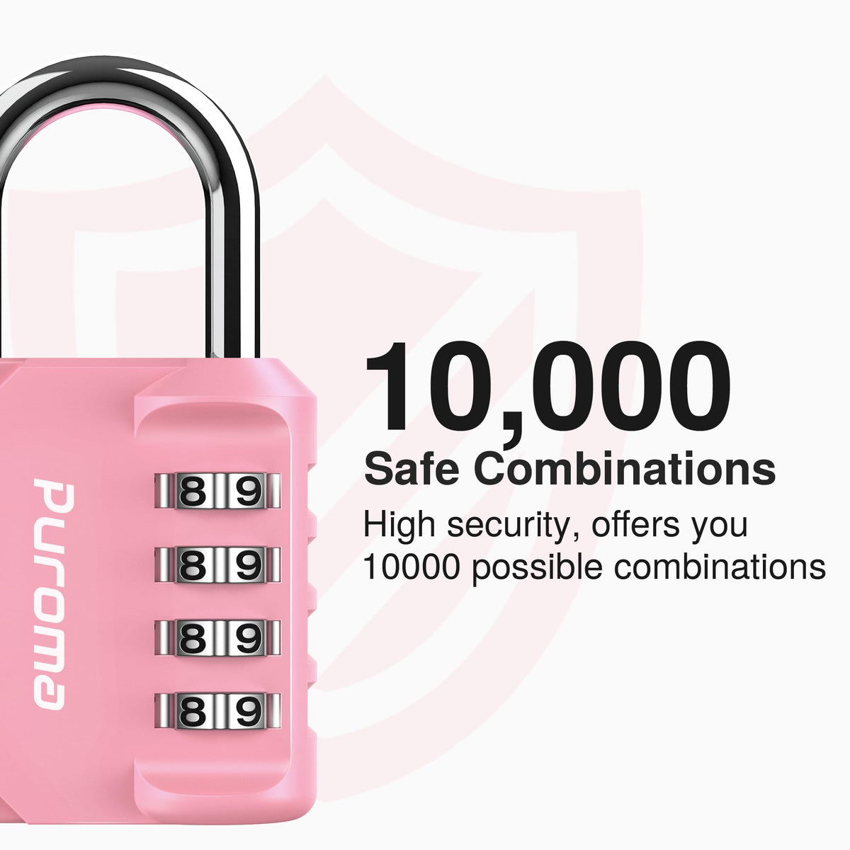 Puroma 2 Combination Lock Locker 4 Digits Combo Padlock Gym Silver & Black