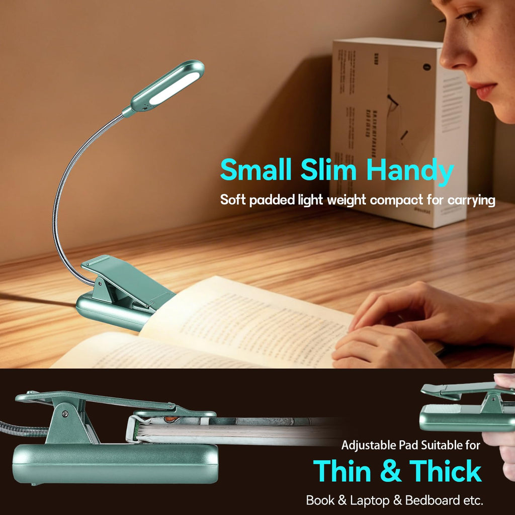 VAVOFO Rechargeable Reading Light, Clip on Book Light for Reading in Bed