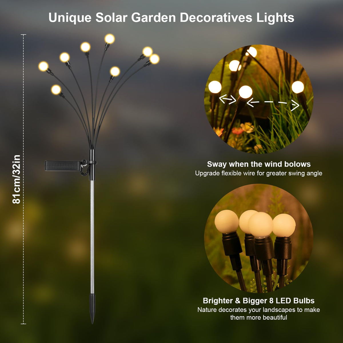 ASMAD Halloween Decorations Outdoor Solar Scary Eyeball Lights,4Pack 32LEDs
