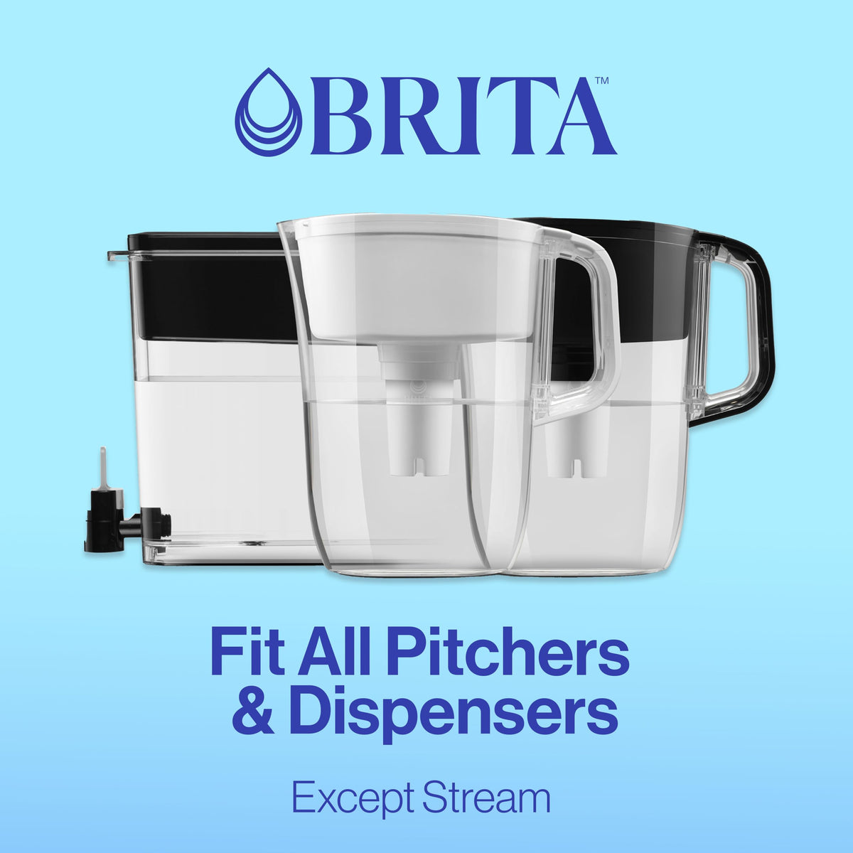 Brita Standard Pitcher and Dispenser Replacement Water Filters, White, 4