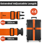 WISYOK Luggage Straps Extended, 4 Pack, 130-250cm Adjustable, Pink SkyBlue