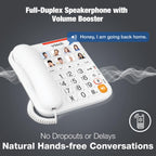 Vtech SA3100 Corded Senior Phone for Elderly with High-Contrast Large Buttons,Multilingual Talking Digits,Visual Ringer,Speed Dial,Speakerphone,No AC Power,Earpiece and Speakerphone Volume Control