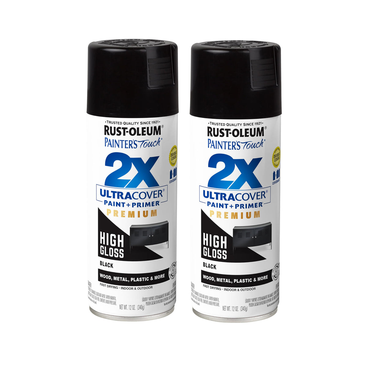 Rust-Oleum 334023-6PK Painter's Touch 2X Ultra Cover Spray Paint, 12 oz, Gloss Almond, 6 Pack