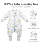 Baby Sleeping Bag with Feet, 2.0 Tog, Removable Sleeves 6-18 months