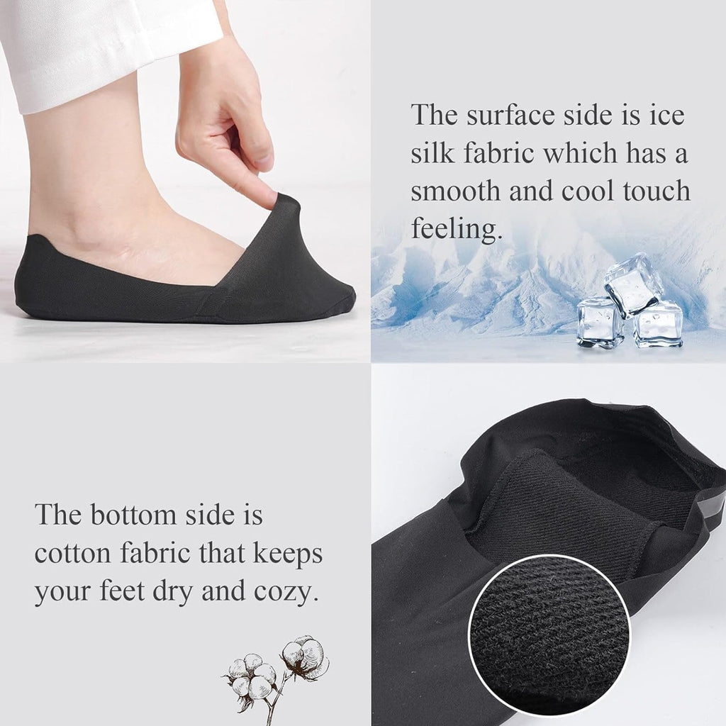 No Show Trainer Socks Womens, Non Slip Invisible Socks for Ladies