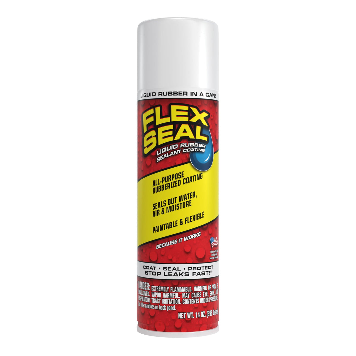 Flex Seal Spray Rubber Sealant Coating, Waterproof, Clear, 14 oz, 1-Pack