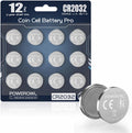 POWEROWL 12 PCS CR2032 DL2032 E-CR2032 Batteries, Child safety packaging