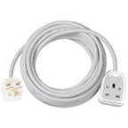 Brennenstuhl Extension Cable for home and office (2m cable for indoor use, with socket 13 A BS) white