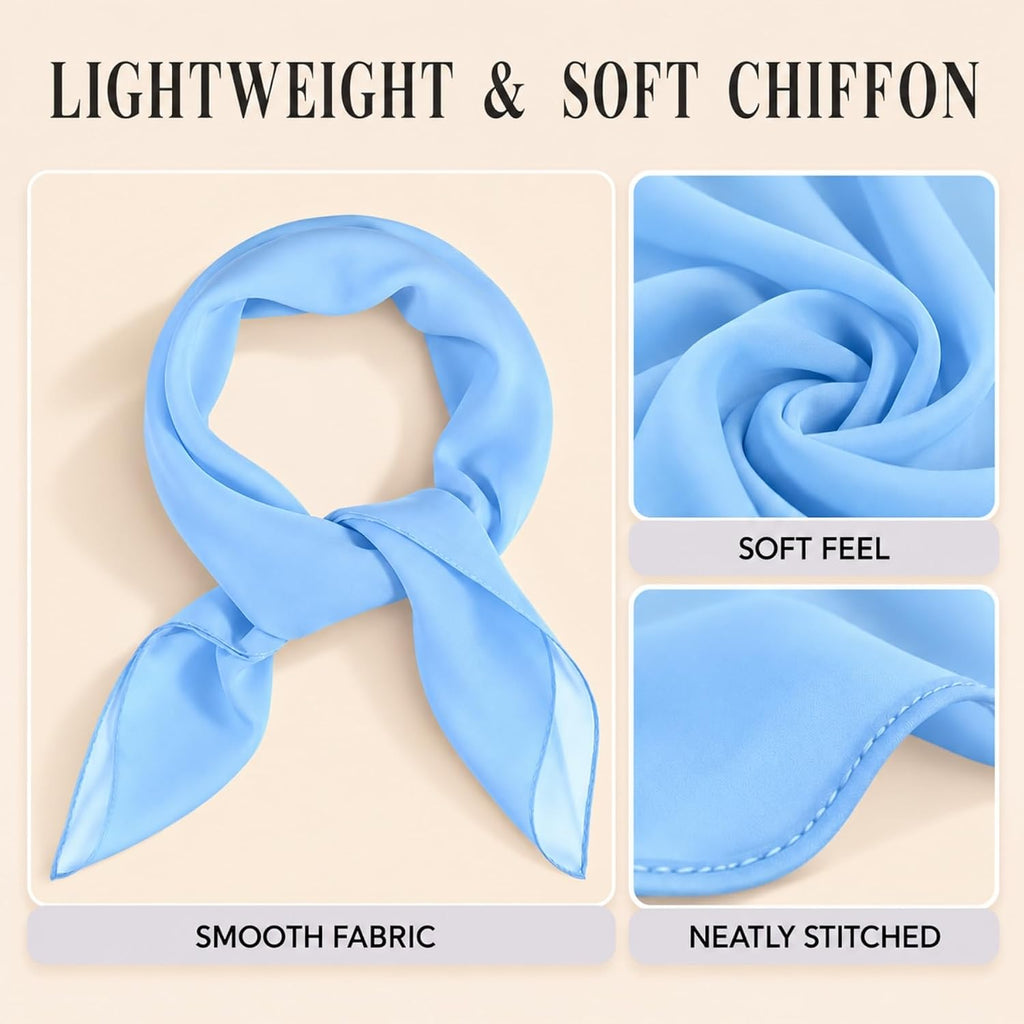 WESTEND CHOICE Square Chiffon Scarves Women's Neck Scarf 50s Retro Bandana