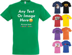 Varsany Personalised T Shirts Mens Womens Kids UK - Customised T Shirt with Any Text and Photo, Long-Lasting Printing - Design Your Own Custom T Shirt