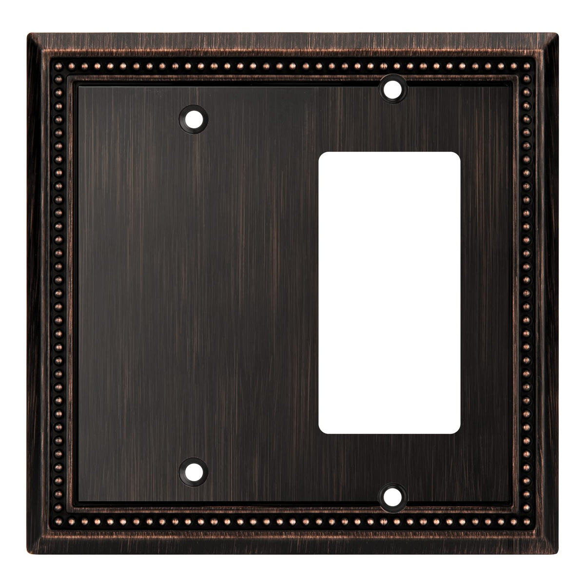 Sunken Pearls Heavy-Duty 4 Toggle Light Switch Plate, Antique Brass, 1 Pack