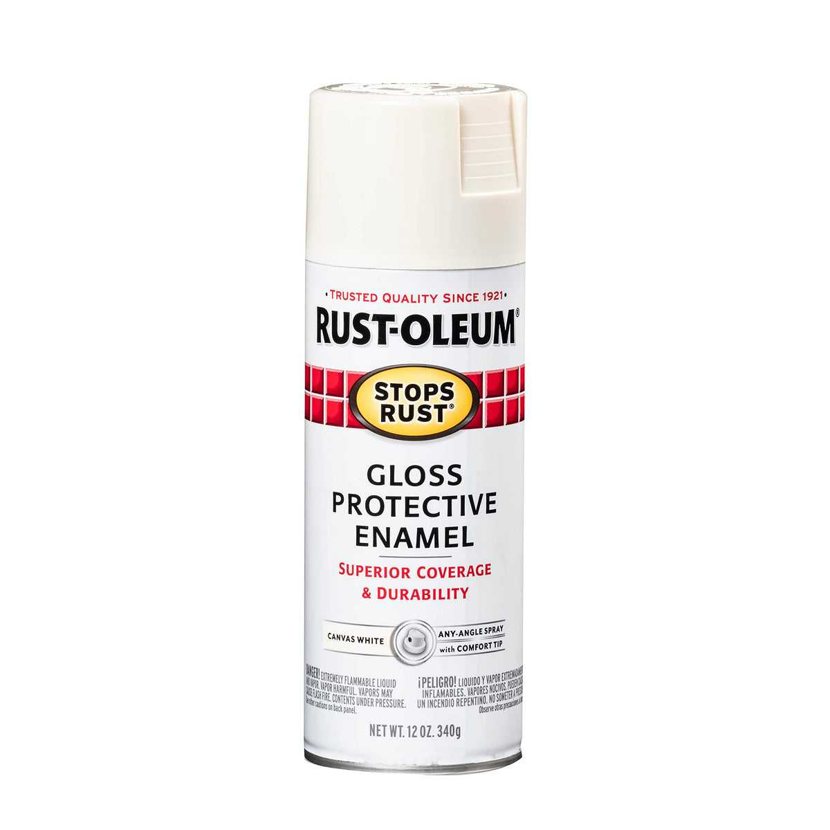 Rust-Oleum 7776830 Stops Rust Spray Paint, 12 oz, Flat Black
