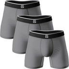 Giovici Mens Boxers Bamboo Anti Chafing Soft Comfortable Boxer Briefs Longer Leg - Boxer Shorts Multipack - Moisture Wicking Technology