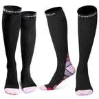 CAMBIVO Compression Socks for Women & Men 2 Pairs, Travel Flight Socks