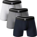 Giovici Mens Boxers Bamboo Anti Chafing Soft Comfortable Boxer Briefs Longer Leg - Boxer Shorts Multipack - Moisture Wicking Technology