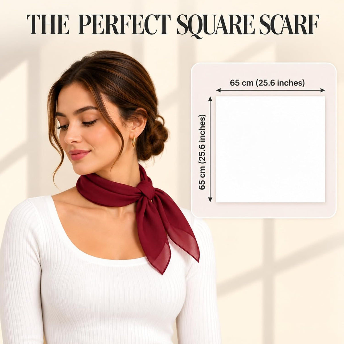 WESTEND CHOICE Square Chiffon Scarves Women's Neck Scarf 50s Retro Bandana