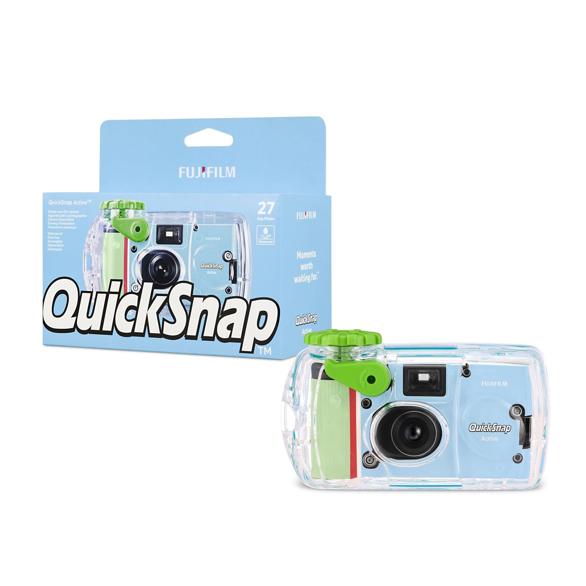 Fujifilm Quicksnap 27 exposure, FUJICOLOR 400 ISO speed film camera, with Built-in flash