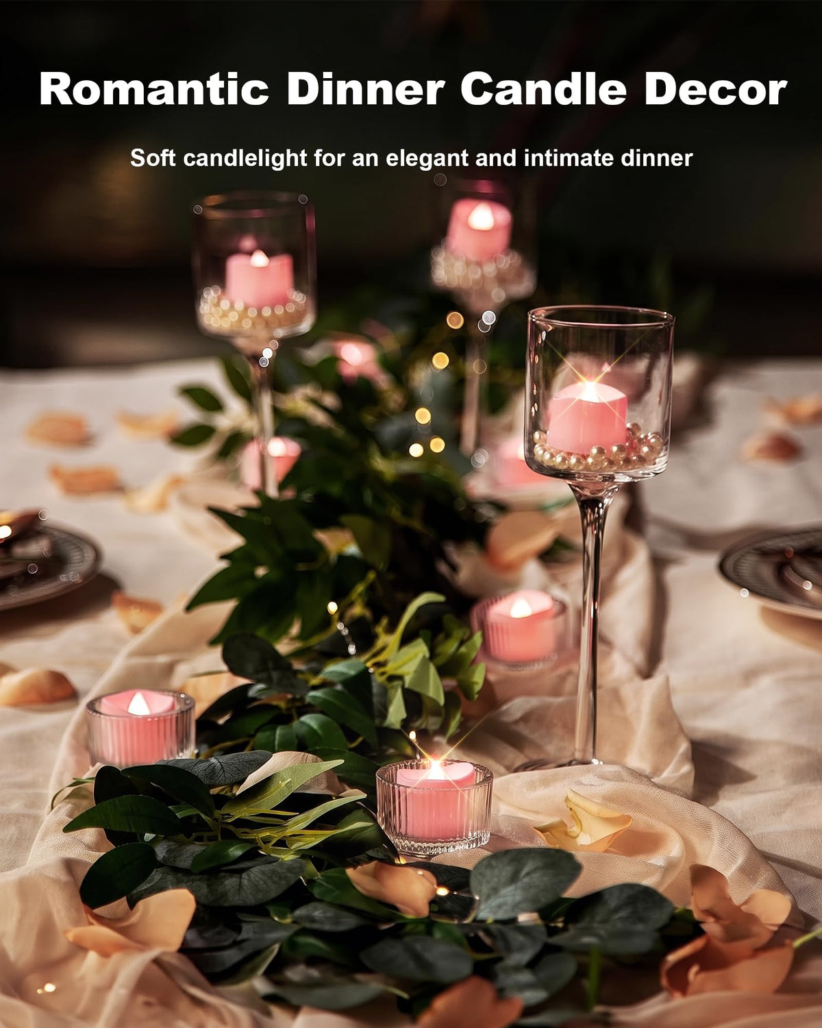 Homemory 24-Pack Flameless Tea Lights Candles Battery Operated, 200+ Hours