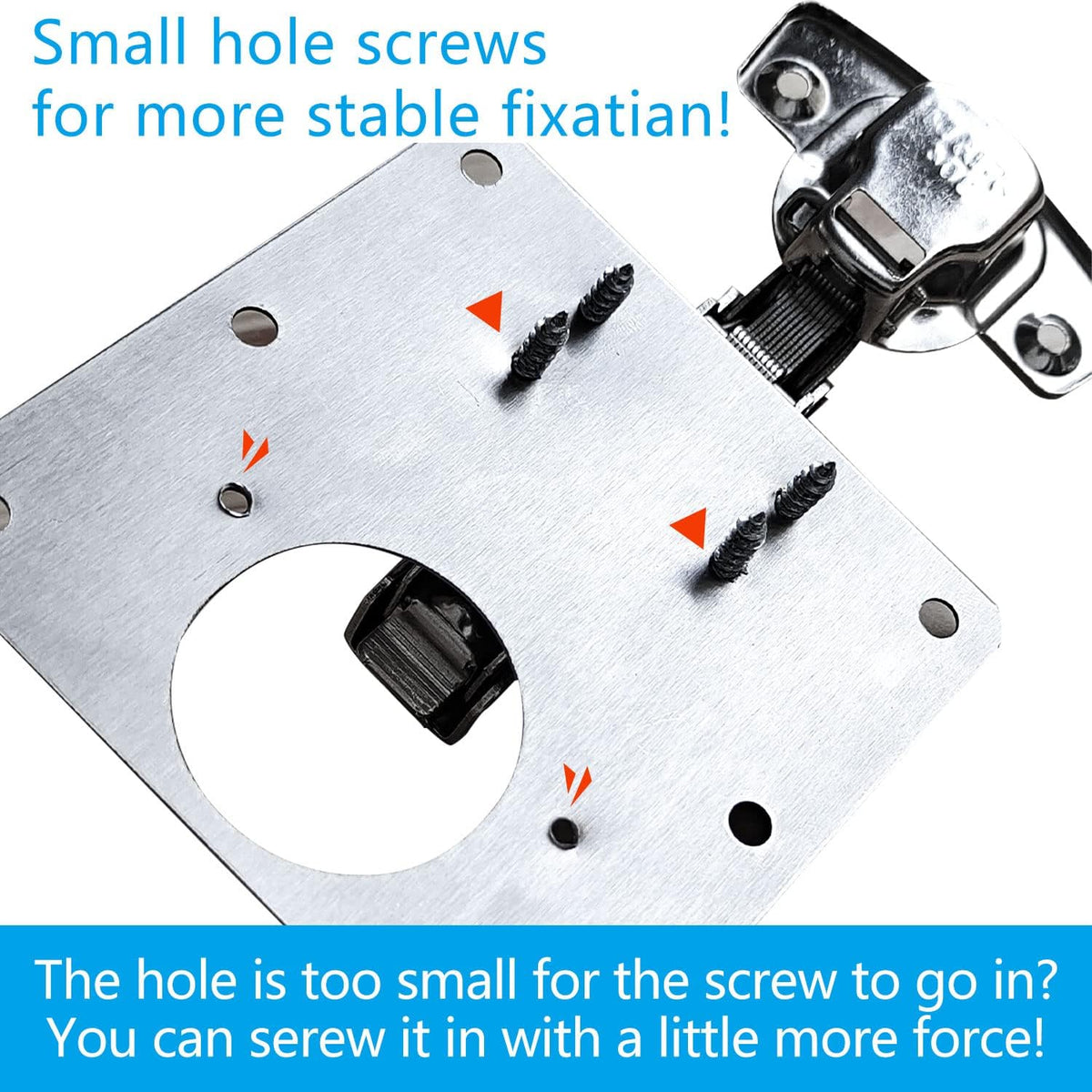 Hinge Repair Plate,2PCS Cabinet Hinge Repair Plate with Customized Screws,Stainless Steel Kitchen Cupboard Door Hinge Repair Brackets with Holes