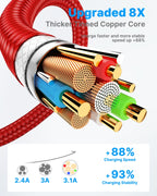 USB C Charger Cable 3M 2Pack Type C Charger Fast Charging 3A Lead Braided for Samsung Galaxy S23 S22 S21 S20 S10 S9 S8 A12 A13 A20e A21s A53 A70,Google Pixel 7 6,Huawei P30 P40,Sony Xperia,Switch,PS5