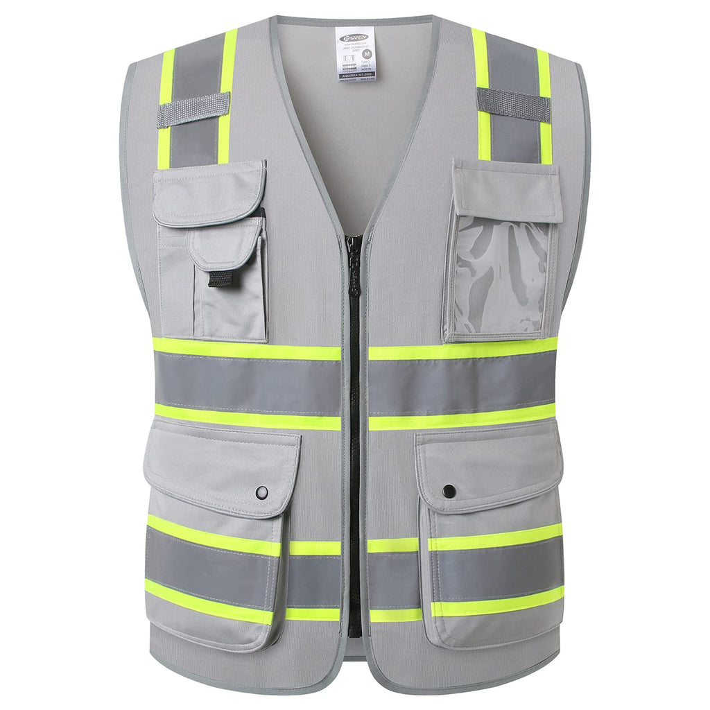 JKSafety Safety Vest for Men Women Reflective Hi Vis JK150 Green 3XL