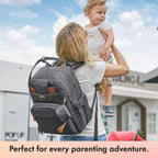 Dikaslon Baby Changing Bag Backpack, Large Nappy Back Pack Multifunction Baby Bags with Portable Changing Mat, Pacifier Holder, and Stroller Straps, for Mom and Dad