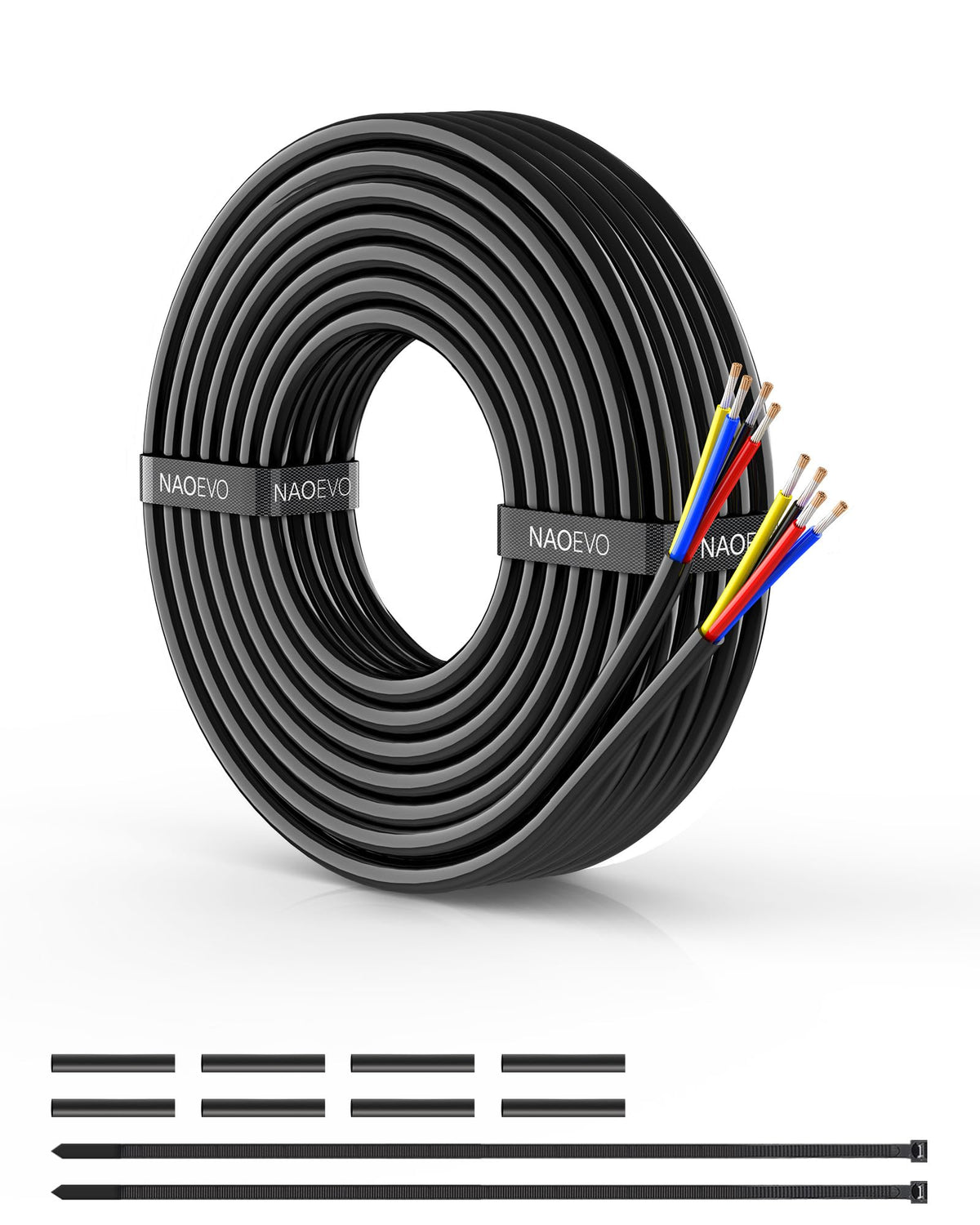NAOEVO 14 Gauge Wire 3 Conductor, 14 Gauge Automotive Wire 12V Cable, 50FT