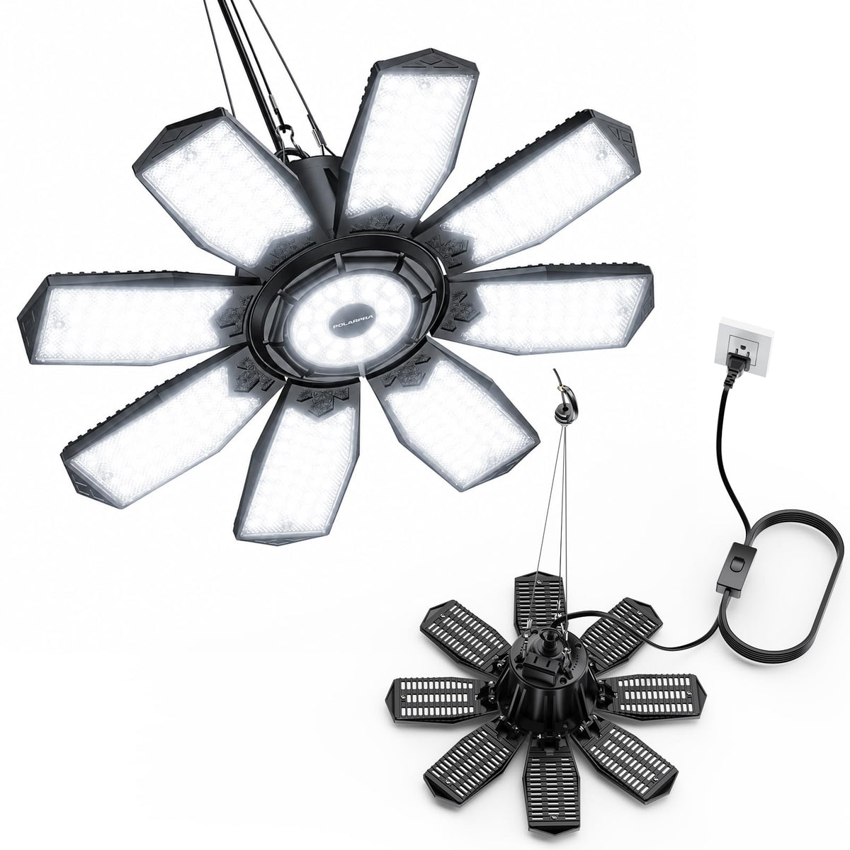 Plug in Garage Lights - 20000LM Ultra Bright Shop Light 6500K Bay Lighting