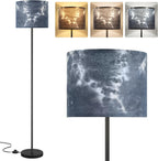 Ambimall Floor Lamp for Living Room with Smart Light Bulb, RGB + Stepless Dimmable Colors Temperature & Brightness(White Shade & Black Pole)