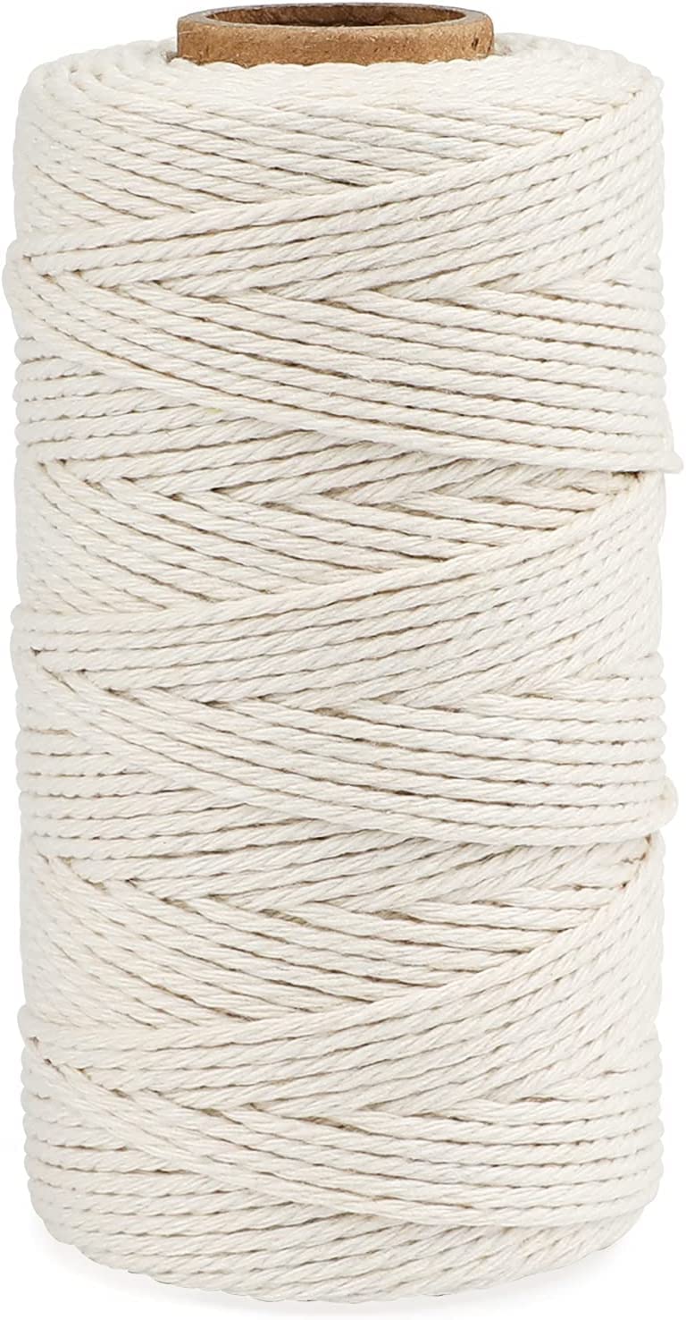 jijAcraft 50M White Cotton String: 2MM Cooking String for DIY Crafts