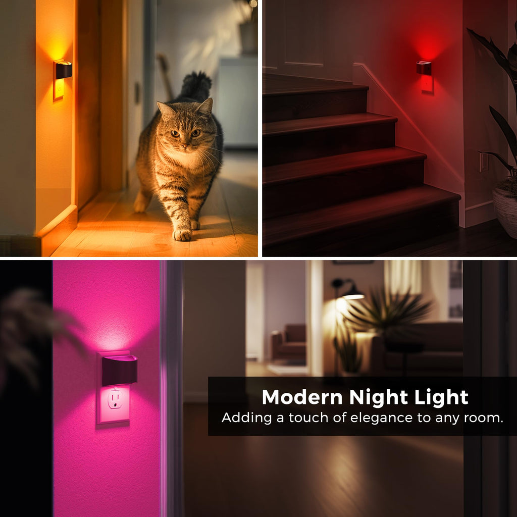 L LOHAS LED Night Lights Plug into Wall, Dimmable Night Light 2 Pack