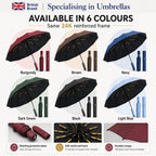 24K Strongest Windproof Travel Compact Umbrella Sturdy Frame Automatic Umbrella for Women & Men