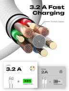 LISEN USB C to USB C Cable Charger 60W 4-Pack [0.5/1/2/2M] USBC to USBC