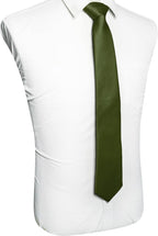 RBOCOTT Solid Color Tie Mens Necktie for Business and Wedding Party