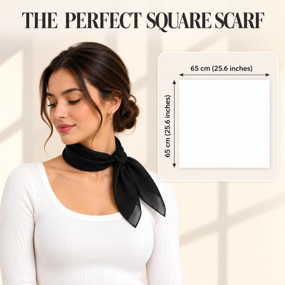 WESTEND CHOICE Square Chiffon Scarves Women's Neck Scarf 50s Retro Bandana