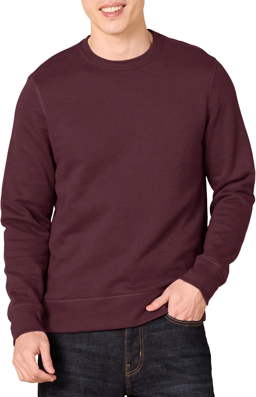 Amazon Essentials Men's Crew-Neck Fleece Sweatshirt with Ribbing (Available in Big and Tall)