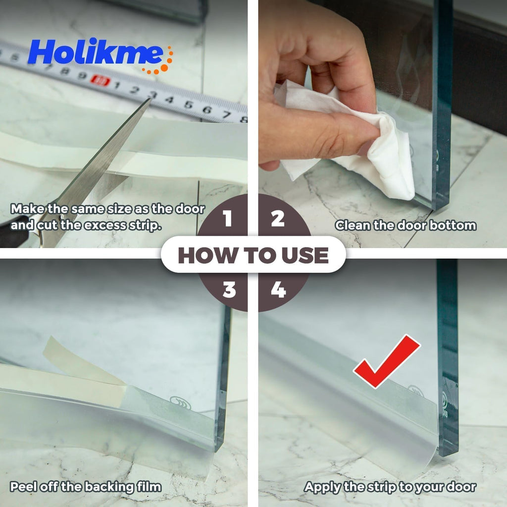 Holikme Weather Stripping Door Seal, Shower Door Seal Strip,1.8" W-33Feet