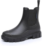 DRECAGE Wellies Boots Women Waterproof Short Chelsea Fashion Ladies Comfortable Rain Boots Outdoors Garden Walking