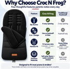 CrocnFrog Universal Baby Bunting Footmuff - Cosy Toes Fit Toddler Foot Muff for Stroller, Buggy, Pushchair & Pram Footmuffs Comes with Warm and Soft Polar Fleece Water, Wind