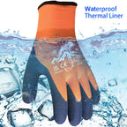 2 Pairs Waterproof Work Gloves Ultra-Grip Latex Coated Gardening Gloves, Durable and Versatile for Garden Car Fishing Outdoor Tasks