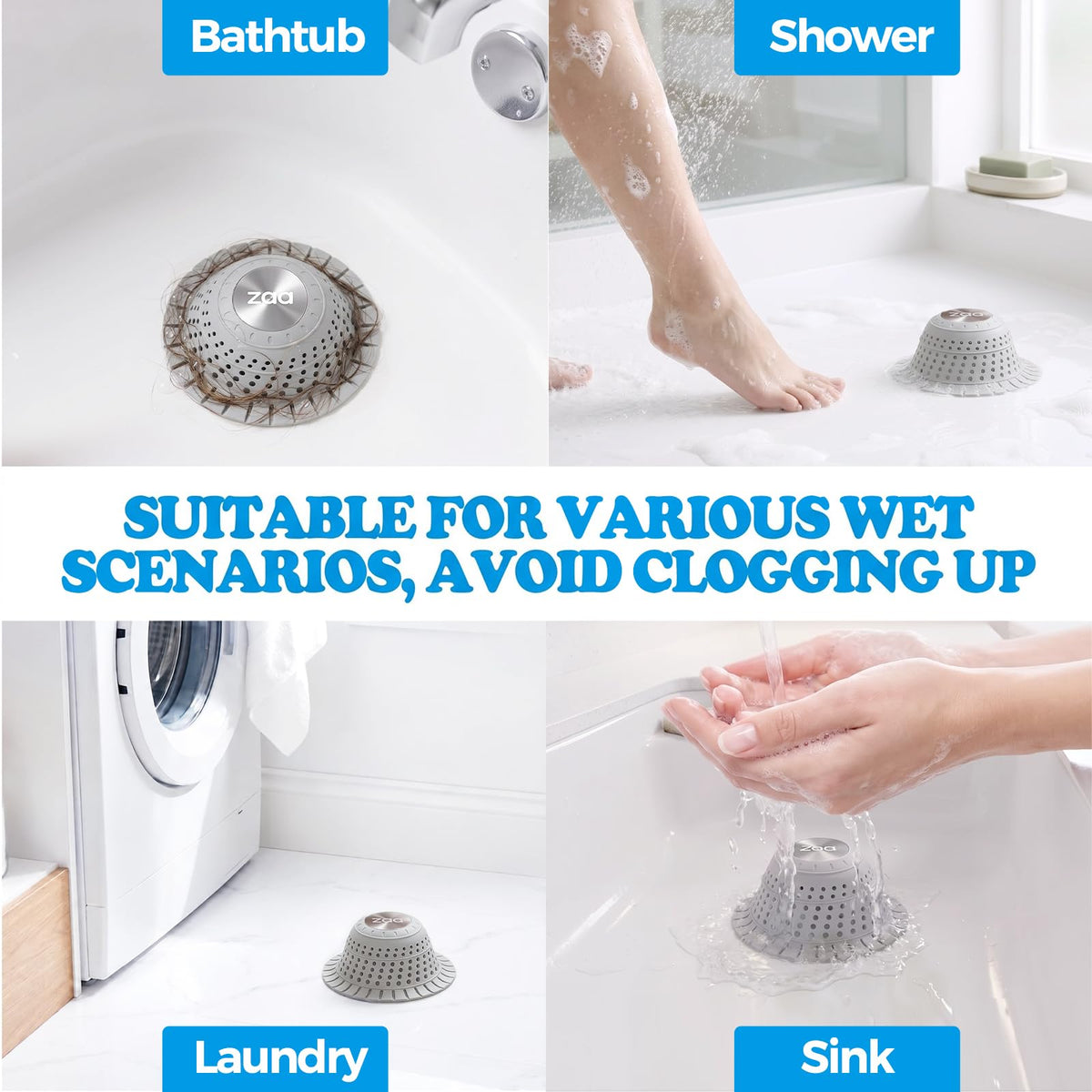 zaa Shower Drain Hair Catcher Bathtub Drain Strainer Sink Drain Protector