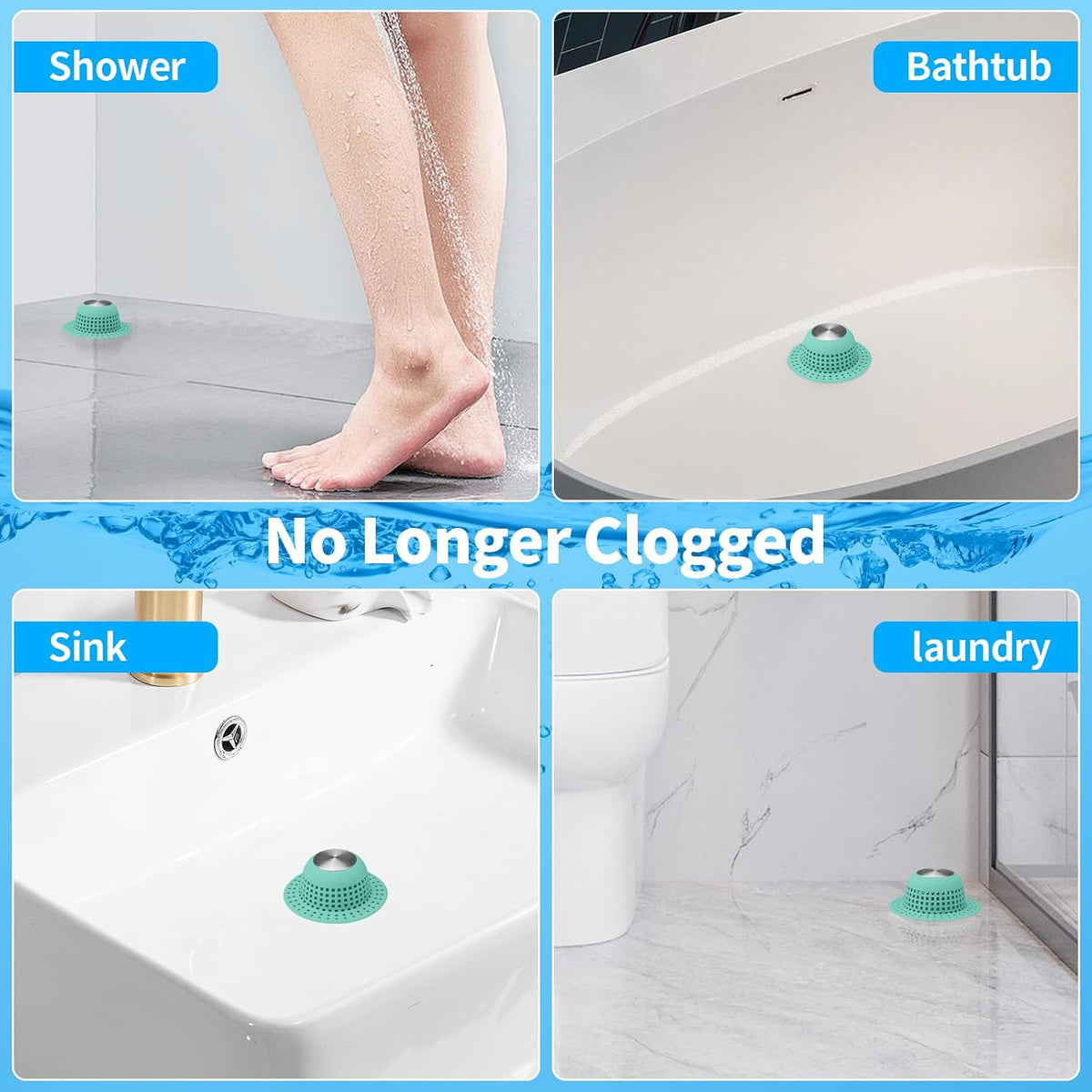 Aluvor Shower Drain Hair Catcher Bathtub Drain Cover Sink Drain Protector