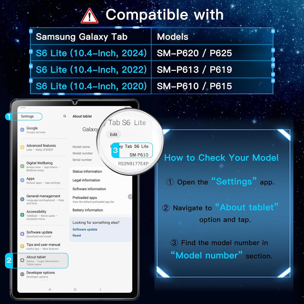 JETech Screen Protector for Samsung Galaxy Tab S6 Lite 10.4", 2-Pack