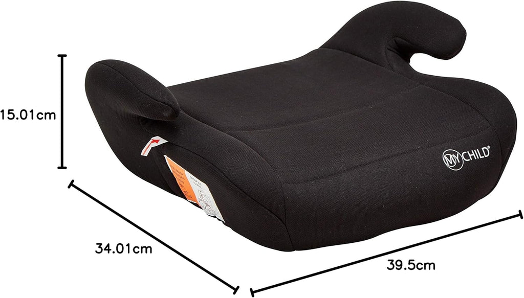 MyChild Brundle Group 2/3 Booster Car Seat Black., Backless Booster Seat. Lightweight 700g. From 15kg to 36kg Approx. 4 - 12 Years