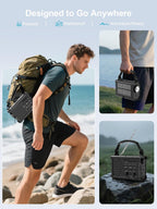ROCAM Emergency Radio with 12000 mAh Rechargeable Battery, AM/FM Wind-Up Radio with Solar & Hand Crank Power – 8500mm² Solar Panel, Hi-Fi Sound, 120dB SOS Alarm Perfect for Camping & Outdoor