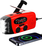 2000mAh Wind Up Solar Radio, Emergency Weather Radio,FM/AM Hand Crank Radio